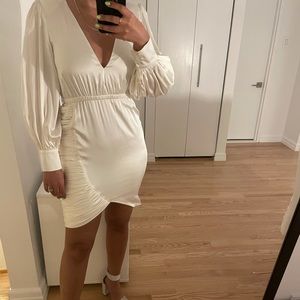 Retrofete White Silk Dress